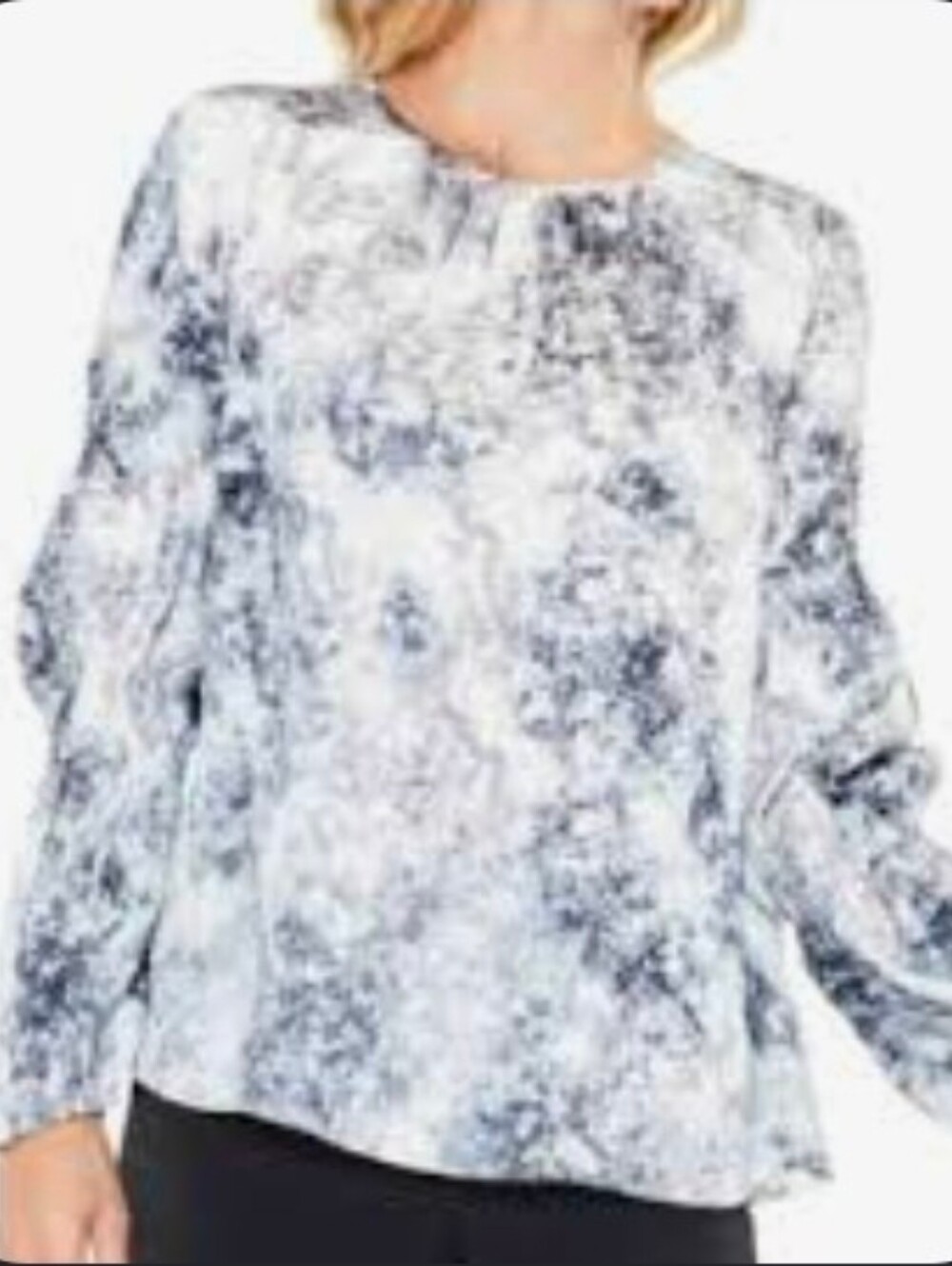 Vince Camuto Women's Speckled Cinch Sleeve Blouse-M